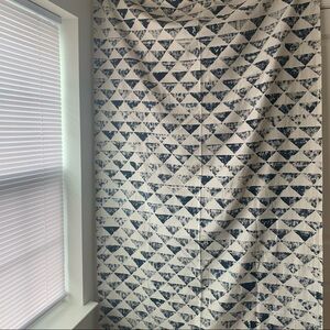 Handmade Blue Triangle Print Tapestry